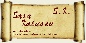 Saša Kalušev vizit kartica